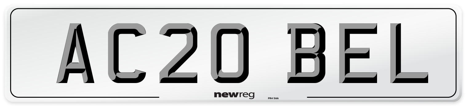 AC20 BEL Number Plate from New Reg